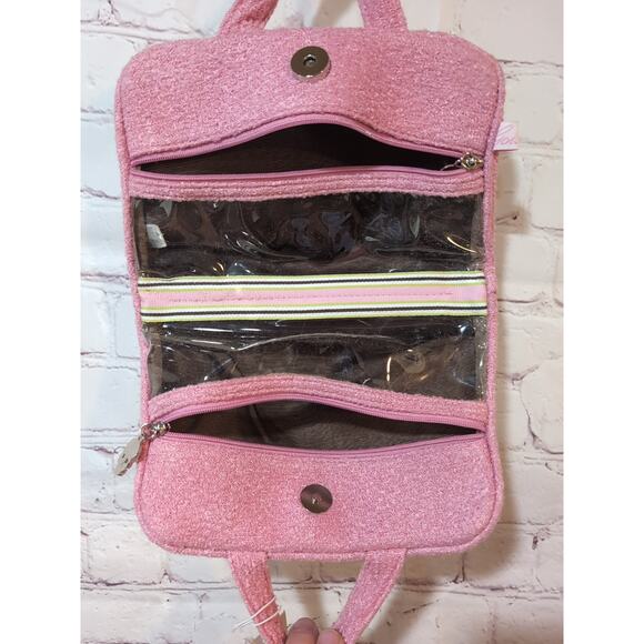 Goldie Bags Pink Terry Cloth Mini Tote Makeup Organizer Skull Zipper NWT Y2K - Picture 8 of 13